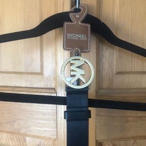Michael Michael Kors Black Leather Belt